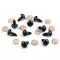 Biztonsági dísz szem 12 mm - 3 fenyőzöld (10 szett)