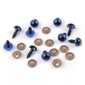 Biztonsági dísz szem 12 mm - 4 kék delta (10 szett)