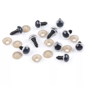 Biztonsági dísz szem 12 mm - 5 fehér (10 szett)