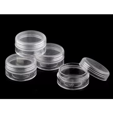   Műanyag doboz 4x2,1 cm csavaros - Transparent (120 db-os csomagolás)