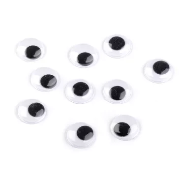   Öntapadós szem Ø18 mm - fehér-fekete (100 db-os csomagolás)