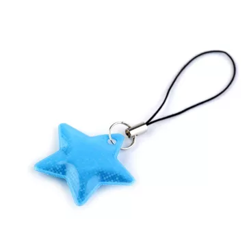   Fényvisszaverő akasztó / cipzárhúzó csillag - 6 (04A) mélykék fényvisszaverő (4 db-os csomagolás)