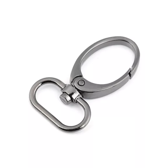 Fém forgós karabíner 25 mm-es befűző - 3 nikkel fekete (2 db-os csomagolás) Fém forgós karabíner 25 mm-es befűző - 3 nikkel fekete (2 db-os csomagolás)