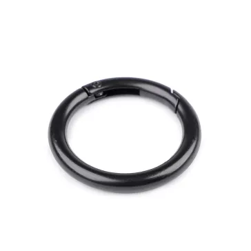   Karabiner gömbölyű táskára való / karika kulcsra Ø34 mm - 5 fekete lakk (30 db-os csomagolás)