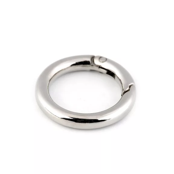 Karabiner gömbölyű táskára való / karika kulcsra Ø25 mm - 1 nikkel (1 db-os csomagolás) Karabiner gömbölyű táskára való / karika kulcsra Ø25 mm - 1 nikkel (1 db-os csomagolás)