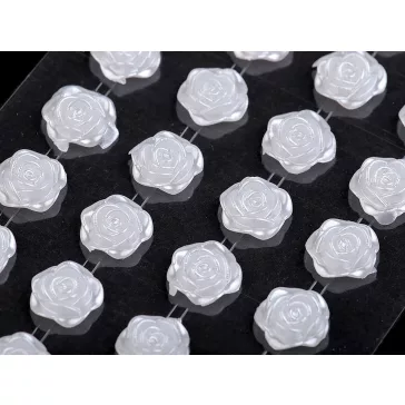   Öntapadós rózsák ragasztószalagon Ø11 mm - 1 Off White (12 card)