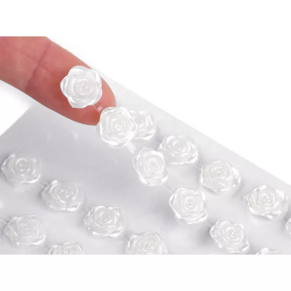 Öntapadós rózsák ragasztószalagon Ø11 mm - 1 Off White (1 lap) Öntapadós rózsák ragasztószalagon Ø11 mm - 1 Off White (1 lap)