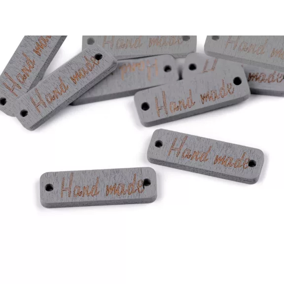 Fa cédula / dísz Hand made 10x30 mm - 5 szürke (10 db-os csomagolás) Fa cédula / dísz Hand made 10x30 mm - 5 szürke (10 db-os csomagolás)
