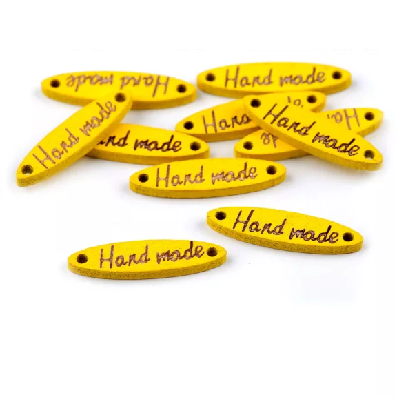 Fac édula / dísz Hand made 6x27 mm - 6 sárga (100 db-os csomagolás) Fac édula / dísz Hand made 6x27 mm - 6 sárga (100 db-os csomagolás)