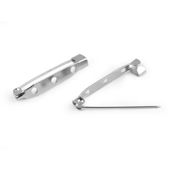 Kitűző bross alap 5x34 mm - platina (50 db-os csomagolás) Kitűző bross alap 5x34 mm - platina (50 db-os csomagolás)