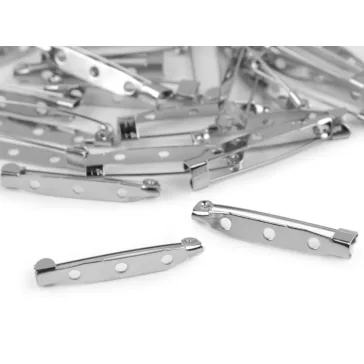   Kitűző bross alap 5x34 mm - platina (500 db-os csomagolás)