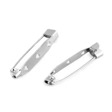   Kitűző bross alap 5x34 mm - platina (500 db-os csomagolás)