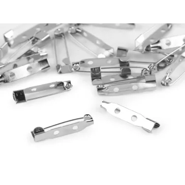 Kitűző Bross alap 5x25 mm - platina (10 db-os csomagolás)