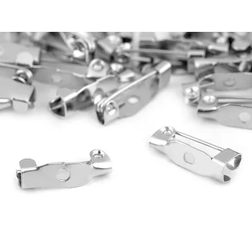   Kitűző bross alap 5x15 mm - platina (250 db-os csomagolás)