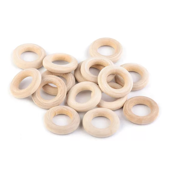 Fa karika külső Ø24 mm-es - természetes világos (50 db-os csomagolás) Fa karika külső Ø24 mm-es - természetes világos (50 db-os csomagolás)