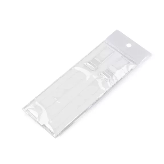 Szilikon vállpántok szélessége 10 mm; 15 mm fémkapoccsal - 3 (15 mm) átlátszó fehér (50 pr) Szilikon vállpántok szélessége 10 mm; 15 mm fémkapoccsal - 3 (15 mm) átlátszó fehér (50 pr)
