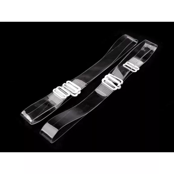 Szilikon vállpántok szélessége 10 mm; 15 mm fémkapoccsal - 3 (15 mm) Transparent fehér (1 pár) Szilikon vállpántok szélessége 10 mm; 15 mm fémkapoccsal - 3 (15 mm) Transparent fehér (1 pár)