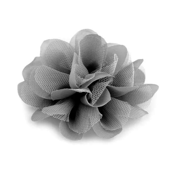 Sifon virág Ø8 és 9 cm - 2 (9 cm) galambszürke (4 db-os csomagolás) Sifon virág Ø8 és 9 cm - 2 (9 cm) galambszürke (4 db-os csomagolás)