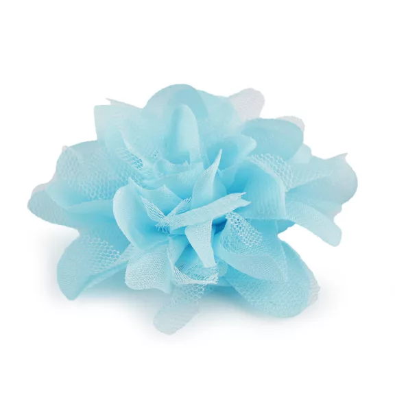 Sifon virág Ø8 és 9 cm - 18 (9 cm) azúrkék (4 db-os csomagolás) Sifon virág Ø8 és 9 cm - 18 (9 cm) azúrkék (4 db-os csomagolás)