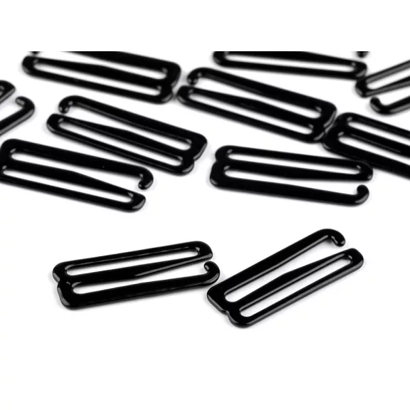 Horog és bújtató fehérneműre szélessége 25 mm fém - 4 fekete horog (20 db-os csomagolás) Horog és bújtató fehérneműre szélessége 25 mm fém - 4 fekete horog (20 db-os csomagolás)