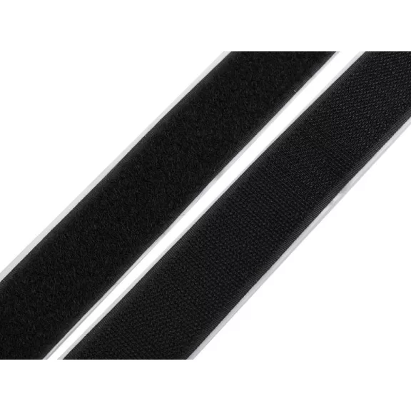 Tépőzár hurkos + bolyhos oldal öntapadós 30 mm - fekete Tépőzár hurkos + bolyhos oldal öntapadós 30 mm - fekete