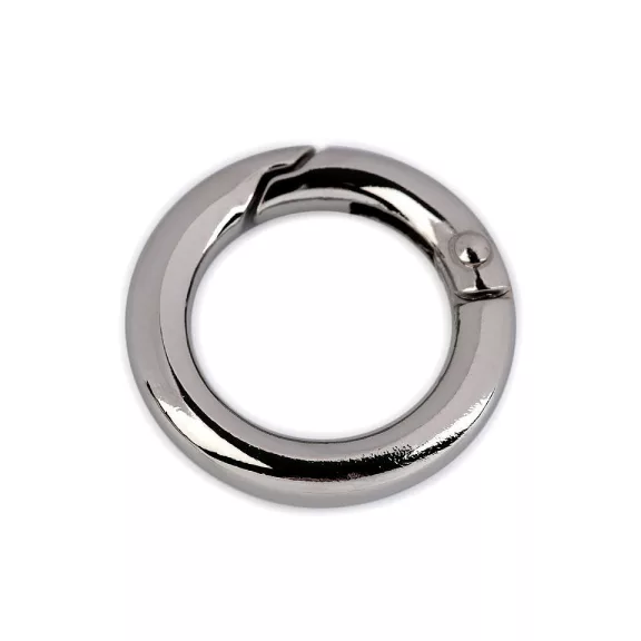 Nyitható kerek karabiner táskákra / kulcskarika Ø18 mm - 1 nikkel (10 db-os csomagolás) Nyitható kerek karabiner táskákra / kulcskarika Ø18 mm - 1 nikkel (10 db-os csomagolás)