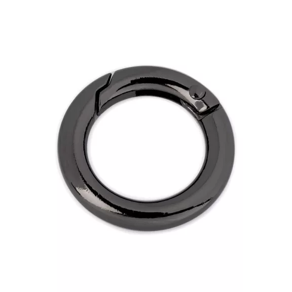 Nyitható kerek karabiner táskákra / kulcskarika Ø18 mm - 3 nikkel fekete (1 db-os csomagolás) Nyitható kerek karabiner táskákra / kulcskarika Ø18 mm - 3 nikkel fekete (1 db-os csomagolás)