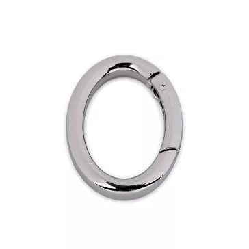   Ovális karabiner táskára / kulcskarika - 1 nikkel (1 db-os csomagolás)