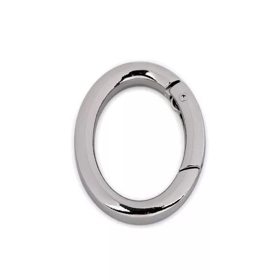 Ovális karabiner táskára / kulcskarika - 1 nikkel (10 db-os csomagolás) Ovális karabiner táskára / kulcskarika - 1 nikkel (10 db-os csomagolás)