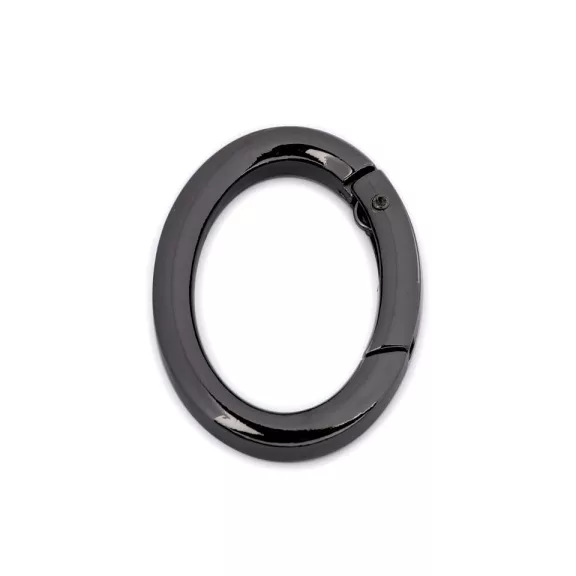 Ovális karabiner táskára / kulcskarika - 3 nikkel fekete (1 db-os csomagolás) Ovális karabiner táskára / kulcskarika - 3 nikkel fekete (1 db-os csomagolás)
