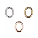 Ovális karabiner táskára / kulcskarika - 7 rózsaarany (30 db-os csomagolás) Ovális karabiner táskára / kulcskarika - 7 rózsaarany (30 db-os csomagolás)