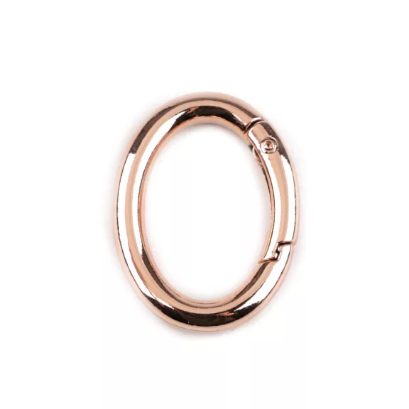 Ovális karabiner táskára / kulcskarika - 7 rózsaarany (10 db-os csomagolás) Ovális karabiner táskára / kulcskarika - 7 rózsaarany (10 db-os csomagolás)
