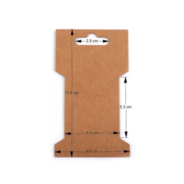   Papírkártya natural 6,6x11,5 cm kivágással - természetes barna (100 db-os csomagolás)