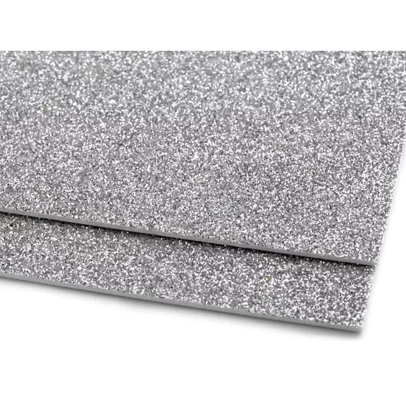 Habgumi Moosgummi csillámokkal 20x30 cm - 2 ezüst (2 db-os csomagolás) Habgumi Moosgummi csillámokkal 20x30 cm - 2 ezüst (2 db-os csomagolás)