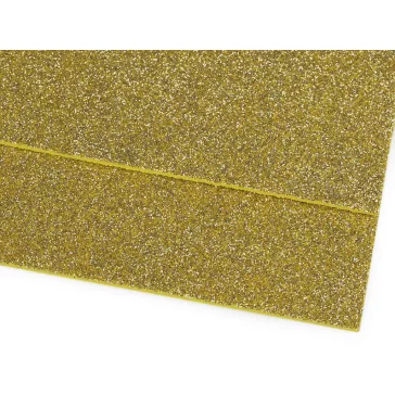   Habgumi Moosgummi csillámokkal 20x30 cm - 5 világos arany (2 db-os csomagolás)