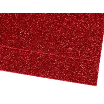   Habgumi Moosgummi csillámokkal 20x30 cm - 8 piros (60 db-os csomagolás)