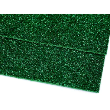   Habgumi Moosgummi csillámokkal 20x30 cm - 11 zöld karácsonyi (10 db-os csomagolás)