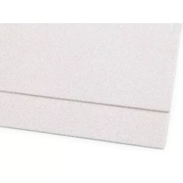   Habgumi Moosgummi csillámokkal 20x30 cm - 24 fehér AB (60 db-os csomagolás)