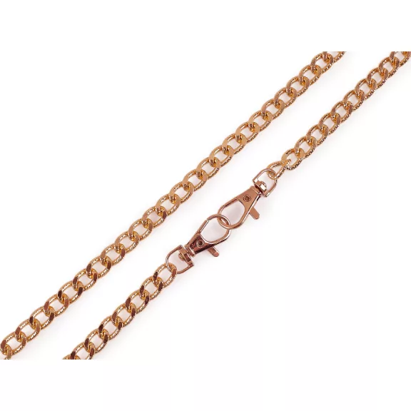 Táskalánc relieffel és karabinerrel és záró kapoccsal hossza 120 cm - 5 rózsaarany (20 db-os csomagolás) Táskalánc relieffel és karabinerrel és záró kapoccsal hossza 120 cm - 5 rózsaarany (20 db-os csomagolás)