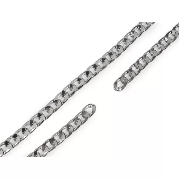 Lapos lánc szélessége 11 mm, folyóméter - 1 nikkel Lapos lánc szélessége 11 mm, folyóméter - 1 nikkel
