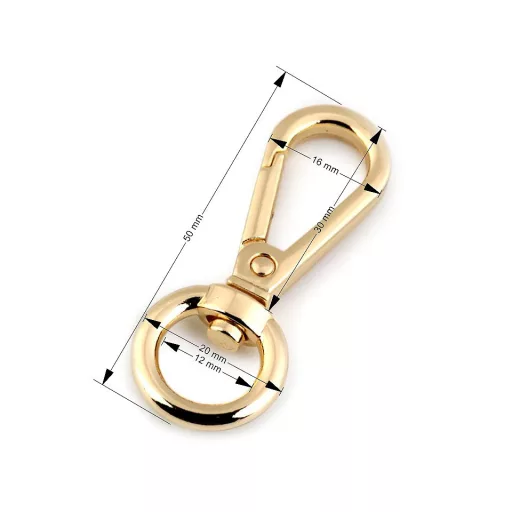 Fém forgós karabíner 12 mm-es befűző