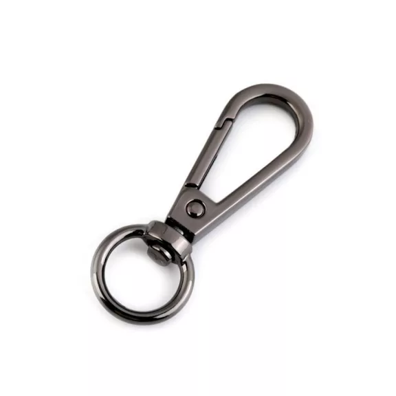 Fém forgós karabíner 12 mm-es befűző - 2 nikkel fekete (100 db-os csomagolás) Fém forgós karabíner 12 mm-es befűző - 2 nikkel fekete (100 db-os csomagolás)