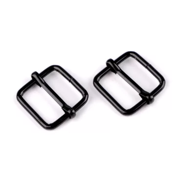   Szögletes kapocs övekre 20 mm-es - 5 fekete lakk (200 db-os csomagolás)