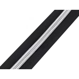 Spirálcipzár ezüst fogazással No 10 folyóméter