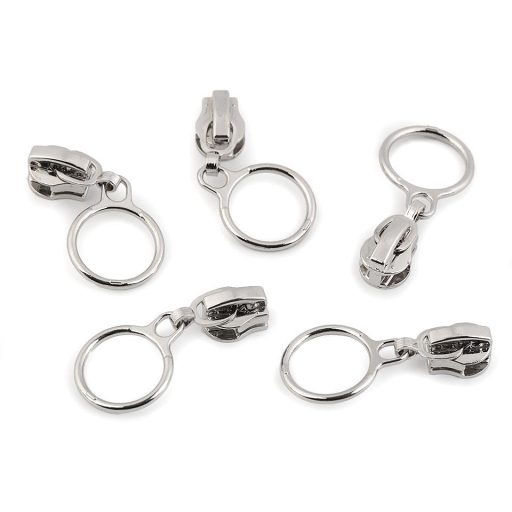 Cipzár húzóka spirálcipzárhoz No 5 karikával