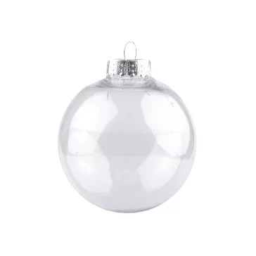   Díszgömb kisebb Ø8 cm átlátszó - 1 Transparent ezüst (6 db-os csomagolás)
