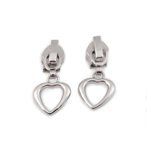 Cipzár húzóka spirál cipzárhoz No 5 szív, csillag, virág