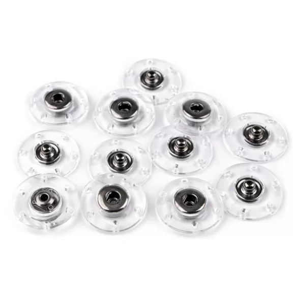 Patentek / kapcsok Ø 18; 20; 25 mm - 6 (25 mm) átlátszó fekete nikkel (90 pr) Patentek / kapcsok Ø 18; 20; 25 mm - 6 (25 mm) átlátszó fekete nikkel (90 pr)