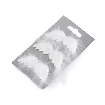 Angyalszárny csipesszel 3 db - fehér (12 card)
