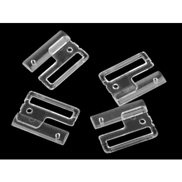   Fürdőruhakapocs / övkapocs szélessége 25 mm műanyag - 3 Transparent (100 pár)